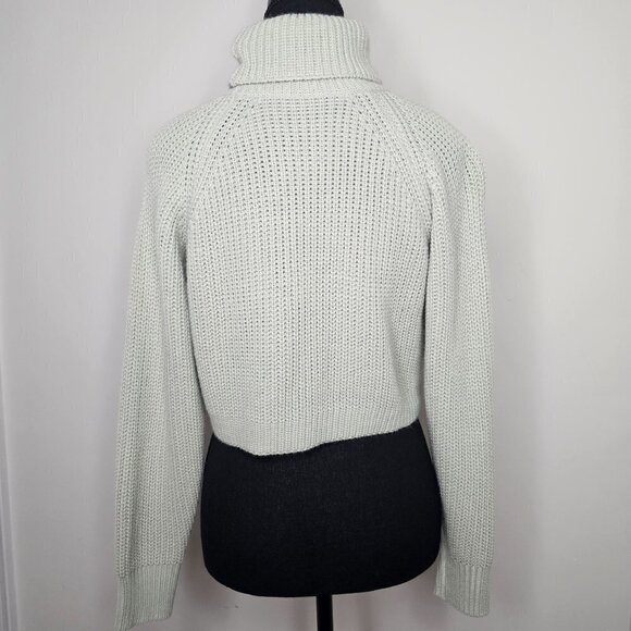 Mint Green Cropped Turtle Neck Sweater, Size Small - Picture 2 of 12